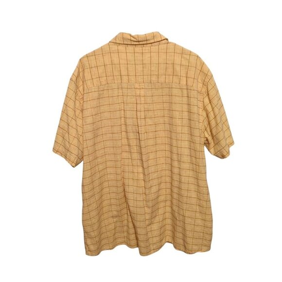 Woolrich Men’s Plaid Short Sleeve Button Down Shirt Size XXL Yellow 100% Cotton - Picture 10 of 16